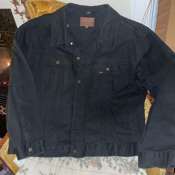 LEE black denim XL trucker jean jacket vtg 2000 NWOT Regular Cut workwear grunge - Picture 13 of 13
